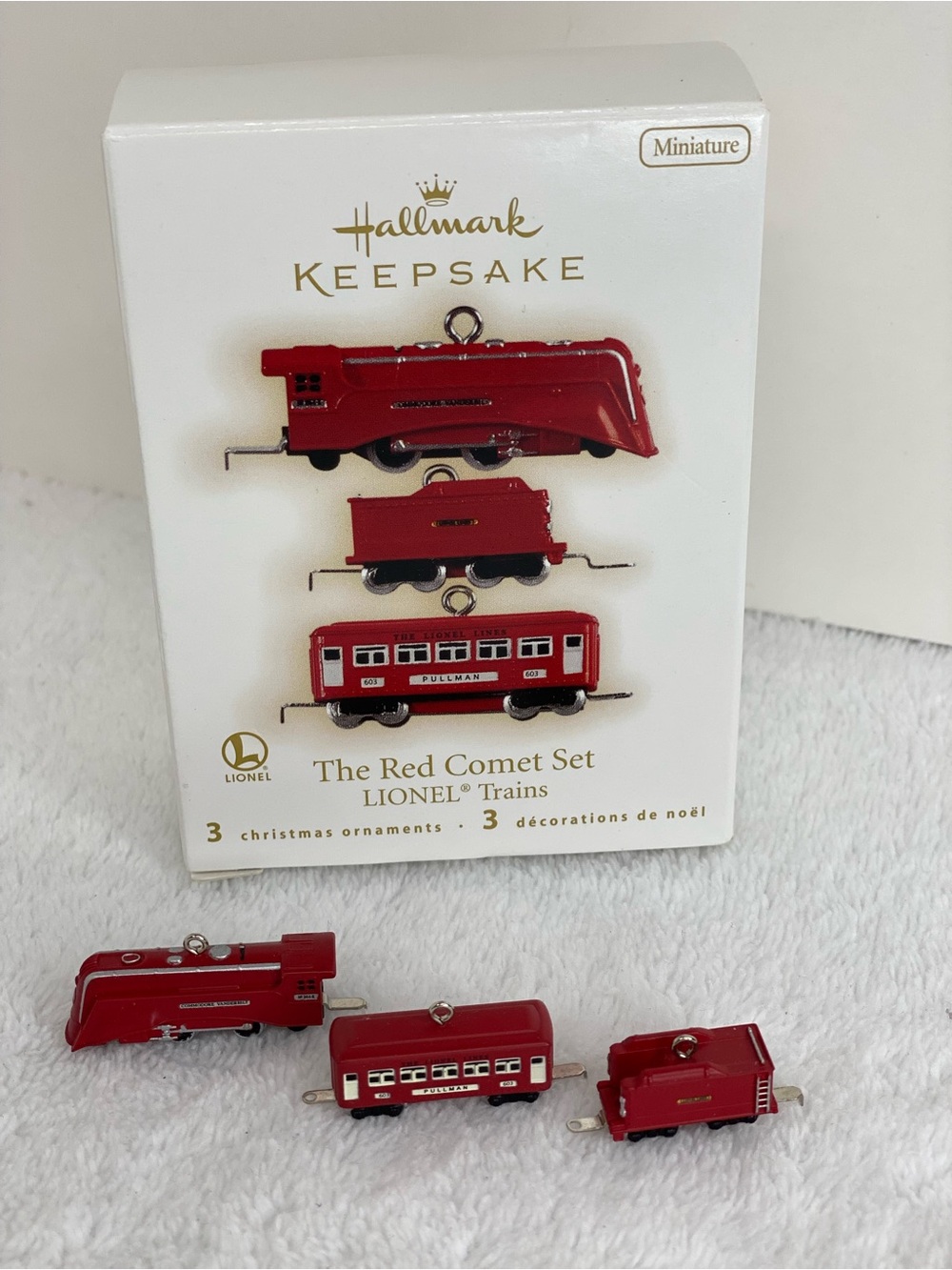 2009 Hallmark Keepsake The Red Comet Set Lionel Trains 3 Miniature Ornaments